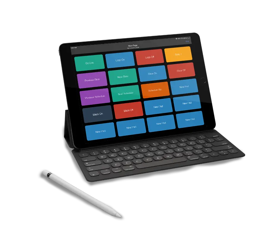 iPad displaying MidiPad software in use